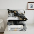 thumbnail image 5 of Black and Gold Full Comforter Set Watercolor Marble Bedding Set Full, Abstract Marbling Bedding Comforter Sets Stone Pattern Duvet Set, Mountain Fluid Foil Print Quilted Comforter, 5 of 6