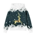 thumbnail image 3 of WhouRiu Big Girls Christmas Sweatshirt Reindeer Print Sweatshirt Holiday Party Cozy Loose Sweatshirts Blue,Sized 9-10, 3 of 3