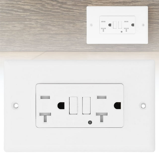 Receptáculo, Fácil de Instalar y Ensamblar Evite la Salida Gfci Iluminada Profesional de Descargas Eleccicas para Placas de Pared Inteligentes Receptáculo