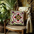 thumbnail image 4 of Funda de cojín decorativa | Funda de cojín para sofá con bordado floral para sala de estar | Funda de almohada cuadrada de tela de lino | Funda de cojín decorativa para sofá y dormitorio, 4 of 6
