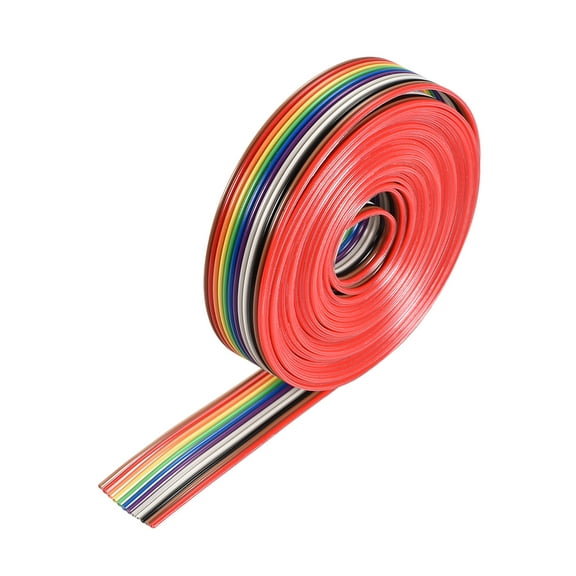 IDC Rainbow Wire Flat Ribbon Cable 12P 1.27mm Pitch 3meter/9.8ft Long