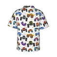 thumbnail image 3 of Balery Cartoon Monster Trucks1 Print Men's Hawaiian Shirts Short Sleeve Beach Shirt Relaxed Fit Vacation Button Down Shirts-Large, 3 of 9