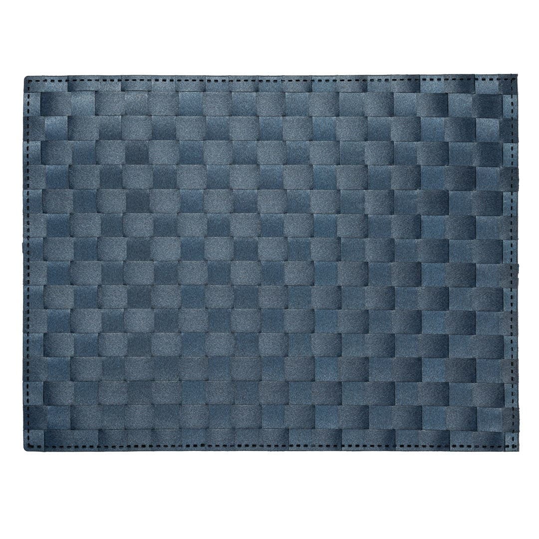 Macroweave Rectangle Navy Blue Woven Placemat - 16 x 12 - 6 count box 