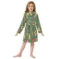 thumbnail image 6 of FORMRS Niños Bathrobe Unisex Hooded Robe Soft Plush Pajamas Sleepwear, Size 4-6T, Yellow Christmas Gingerbread, 6 of 7
