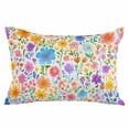 thumbnail image 2 of Colorful Spring Floral Throw Pillow Cover, Pillowcase Protectors with Zipper, Breathable Decorative Lumbar Pillow Case Cover, Summer Watercolor Botanical Pillow Shams for Couch Sofa 12x20Inch, 2 of 8