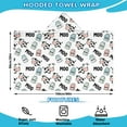 thumbnail image 2 of White Cow Milk Moo Pattern Hooded Bath Towel，60"x35" for Ages 3 To 12 Kids, Quick Dry Lightweight Soft Microfiber Hood Beach Towel Cover Up for Kids, 2 of 7
