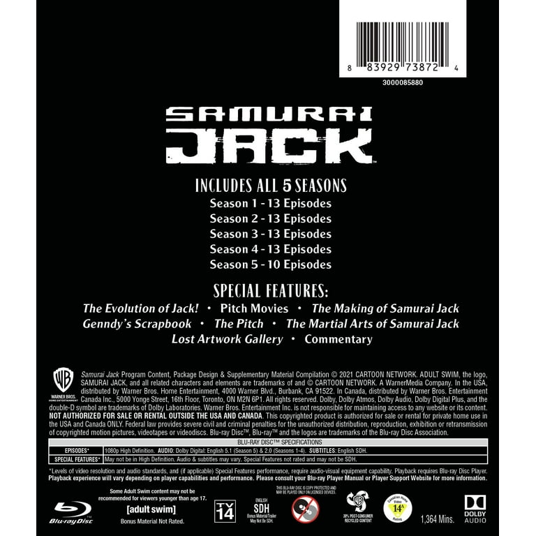 SAMURAI JACK: THE COMPLETE SERIES　中古　DVD Samurai Jack [The Complete Series Box Set] [Blu-ray] 883929599950