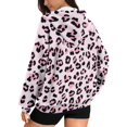 thumbnail image 2 of Garronmavis Pink Leopard Print Women's Zip Up Long Sleeve Sweatshirts Breathable Loose Women Hoodies Oversized Sweatshirts Casual Trendy Fall Fashion Outfits Casual Sweaters, 2 of 7