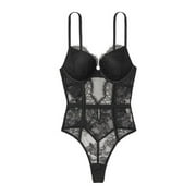 Victoria's Secret Women's Bombshell Push-up Black Lace Teddy Lingerie Size Small NWT