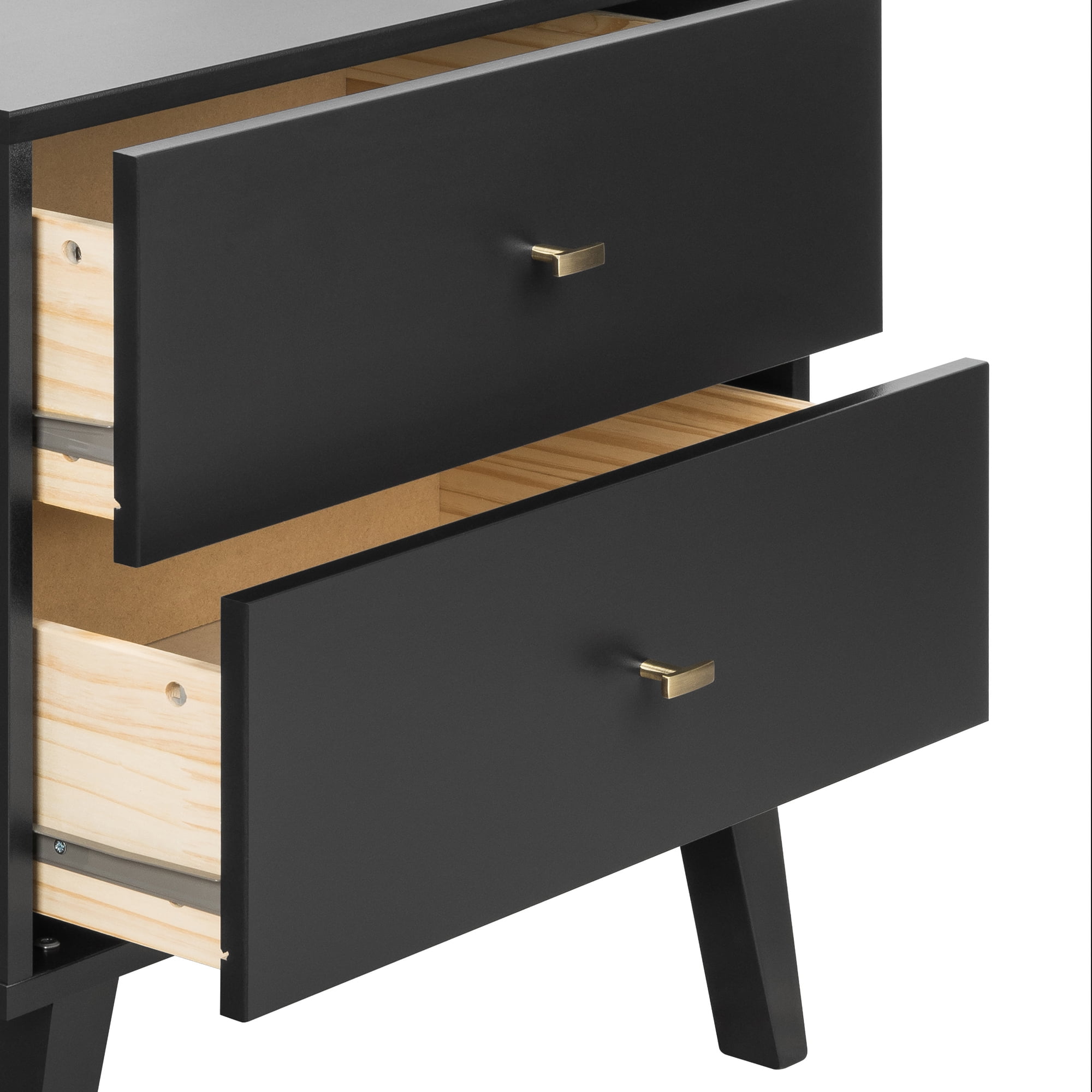 Prepac milo computer desk with outlet side storage and 2 drawers