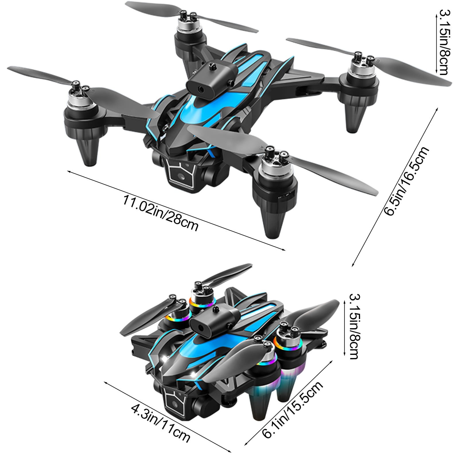 Drone with Screen Remote Control, Brushless Motor And Cool LED Lights Drones, One Click Takeoff And Landing, Suitable for Adults And Teens