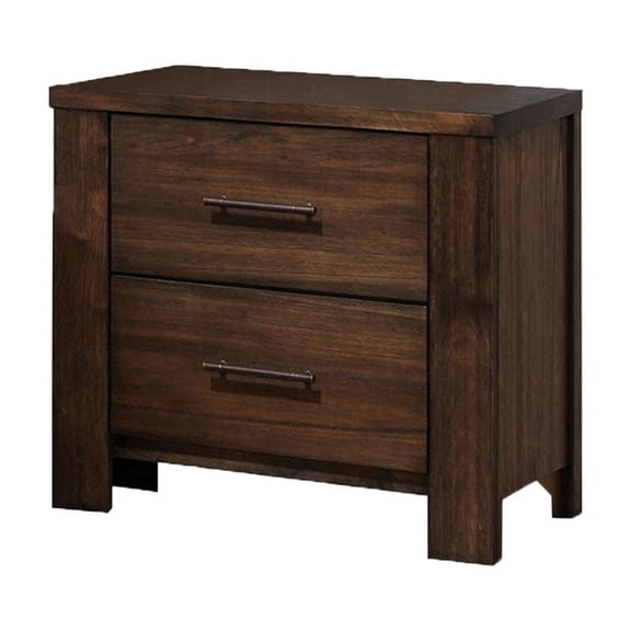 Cterwk Wooden Nightstand with 2 Drawers, Perfect for Living Room, Bedroom, Brown