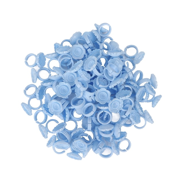 Soportes para pigmentos de pestañas, 100 unidades de anillos de pegamento de flores, soporte para pegamento para pestañas, tazas de pegamento para extensión de pestañas, eficiencia óptima