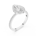 thumbnail image 2 of Zuwelria 1.37 Carat Beautiful Pear Cut | D/VVS1 Moissanite Diamond Engagement Ring - Halo Bridal Ring - Promise Ring | 18K White Gold Over Sterling Silver | D/VVS1 Size 5, 2 of 8