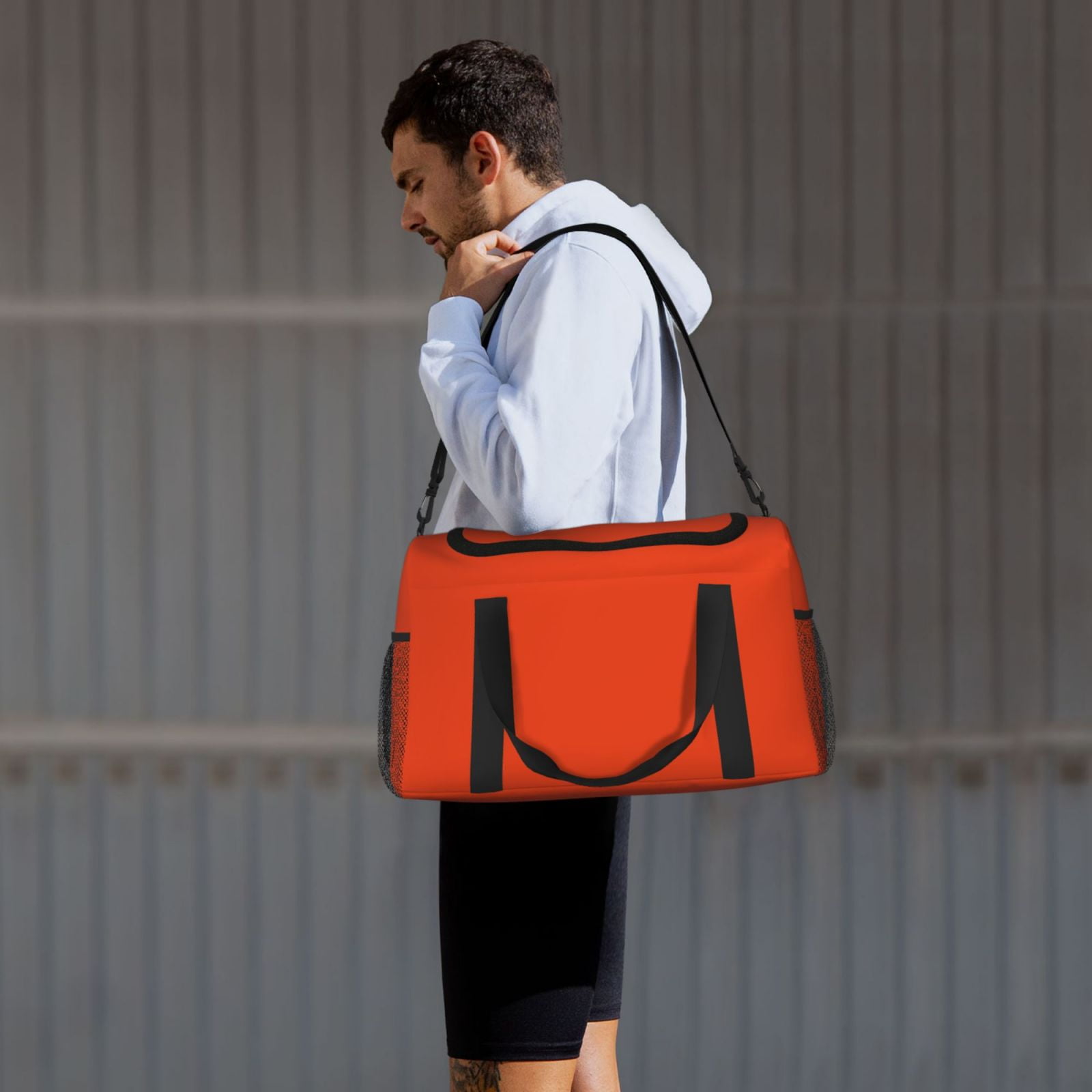 Fuzoiu Orange Print Travel Duffle Bag,Carry On Tote Bags,Duffel Bag,Sport Gym Bag, Hospital Bag for Labor and Delivery, Overnight Bag,Luggage Bag