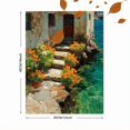 thumbnail image 3 of Capri Island Watercolor Floral Canvas Print, Mediterranean Italy Coastal Home Bedroom Wall Decor Art, 3 of 8