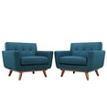 thumbnail image 2 of Modway Engage Fauteuil Moderne en Tissu Bleu Azur (Ensemble de 2), 2 of 6