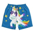 thumbnail image 4 of Bixox Men's Cool Unicorn Star Golden printing Casual Classic Fit Short Summer Beach Shorts, 4 of 6
