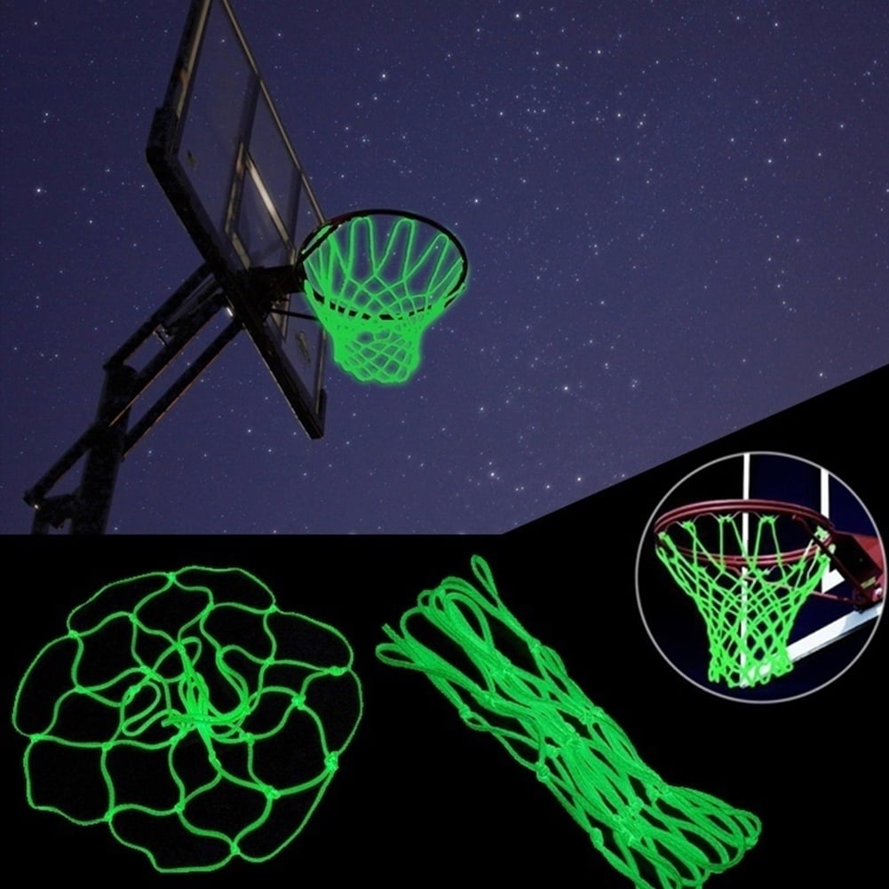 durable nylon net Sport basketball hoop components Visible At Night Indoor Outdoor Glow basketball net luminous Hanging basketball net for outdoor sports basketball hoop net