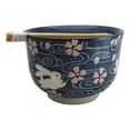 thumbnail image 2 of Pink Sakura White Rabbits Large 24Oz Donburi Ramen Bowl With Chopsticks Set, 2 of 9