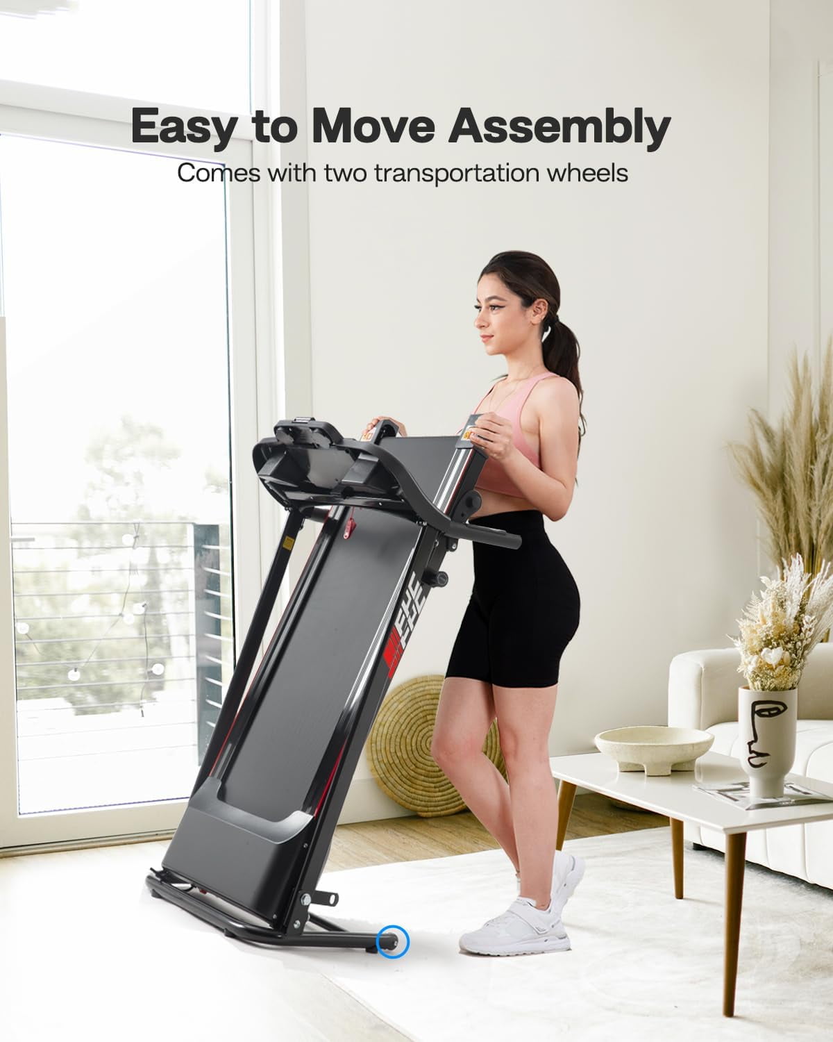 Foldable Treadmill with Incline and Bluetooth, 2.5HP Electric Folding Treadmill Running Walking Machine for Home Gym, Max 265 LBS Weight Capacity