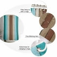 thumbnail image 6 of Aqua Teal Waterproof Fabric Shower Curtain, Farmhouse Wood Grain Vintage Brown Striped Shower Curtain for Bathroom Curtains Bathtubs Hotel Washable Shower Curtains with 12 Hooks Stall 48x72in, 6 of 6