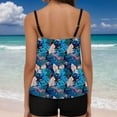 thumbnail image 4 of DHFJKG High Waisted Tankini Sets For Women 2 Piece Swimsuits Floral Tropical Print Swim Tank Top With Shorts Bottom Tummy Control Holiday Beachwear, 4 of 6