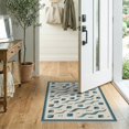 thumbnail image 2 of ODIKA 2'x3' Blue Beige Mineral Waves and Dots Design Washable Accent Rug Modern Abstract Pattern with Geometric Flow for Bedroom, Nursery, RV, Pet Friendly, Bedside Mat, 2 of 7