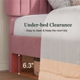 thumbnail image 4 of Amolife Twin Bed Frame, Modern Upholstered Platform Bed Frame with Adjustable Velvet Headboard, Heavy Duty, Pink, 4 of 9