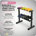 thumbnail image 3 of HolaHatha 106 Pound Neoprene Dumbbell Strength Training Weight Set with Rack, 3 of 12