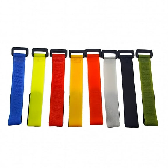 AUQ 5pcs Multifunctional Reusable Durable Hook and Loop Fasteners Securing Straps Cinch Straps Fastening Cable Ties (Random Color)