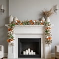 thumbnail image 6 of Brondbend Artificial Vine Fall Maple Leaf String Mini Pumpkin Decoration Plastic Hanging Front Door Thanksgiving Harvest Home Porch Entryway Living Room Bedroom Decor, 6 of 6