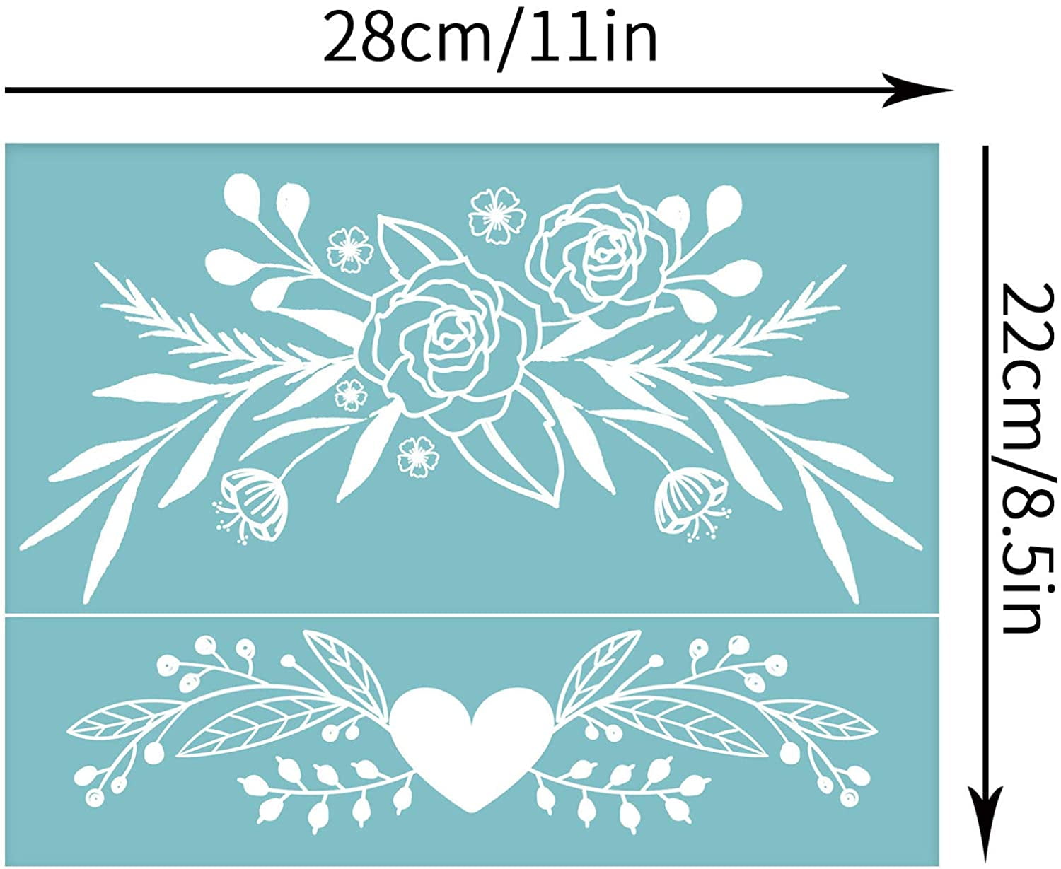 Stencil FLOWERS 128 15x40cm adhesive and repositionable - ID