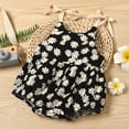 thumbnail image 3 of Newborn Infant Baby Girls Strap Sleeveless Romper Floral Sun Print Bodysuit Bubble One Piece Outfits Summer Clothes, 3 of 7