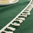 thumbnail image 5 of Enova Home High Quality Washable Rectangle Cotton tablecloths, Wrinkle Resistant Washable Dining Room Table linen for Rectangle Table Green - 55" x, 5 of 5