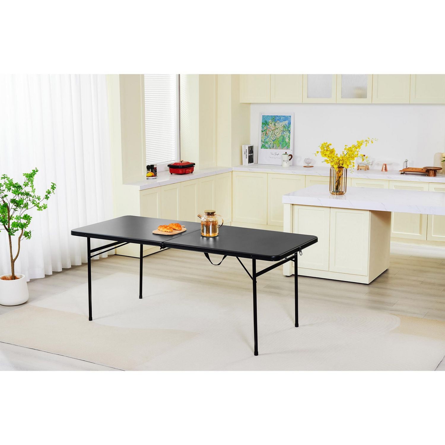 Mainstays Table pliante 6 pieds, noire