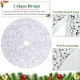 thumbnail image 3 of Falda de árbol de Navidad FUHSY de terciopelo blanco/plateado de 53 cm con lentejuelas, 3 of 7
