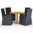 thumbnail image 1 of vidaXL 5 Piece Garden Dining Set Black, 1 of 9