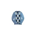 thumbnail image 1 of Tommy Hilfiger Eby Argyle suéter de punto con cuello en V para hombre, azul, pequeño, 1 of 1