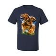 thumbnail image 2 of Wild Bobby, Golden Retriever Dog Portrait, Dog Lover, Men's Graphic Tees, Navy, Large, 2 of 3