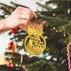 thumbnail image 2 of xihome Juego de 4 o 12 adornos de bolas planas de acrlico dorado de doble cara para decoracin del rbol de Navidad, 2 of 4