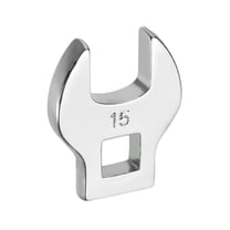 Uxcell Drive Crowfoot Wrench 3/8 Inch 15mm Metric Flare Nut Wrench CR-V Steel Electroplating Open End Crowfoot Wrench for Automotive Repair Mechanics, Bright Silver