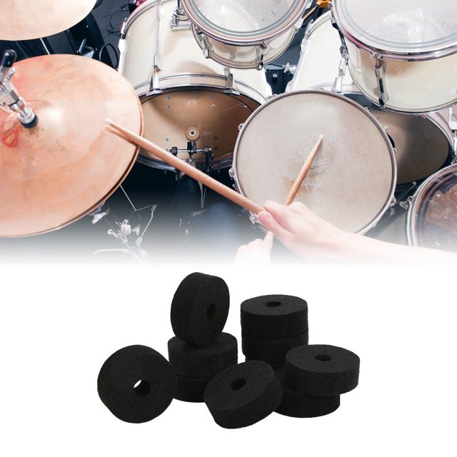 20Pcs Rondelles de Feutre de Cymbale, 4cm Non Glissement Feutre Tampons Cymbale Accessoires de Remplacement pour Batterie
