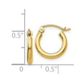 thumbnail image 4 of 14K Yellow Gold Earring Hoop Women'S 13 mm Polished 2Mm Lightweight Tube Earrings, 4 of 4