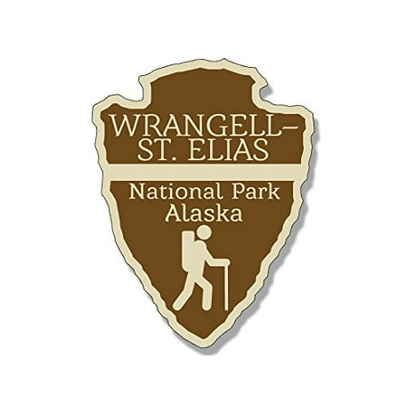 Arrowhead Shaped WRANGELL ST. ELIAS National Park Sticker (rv hike ak