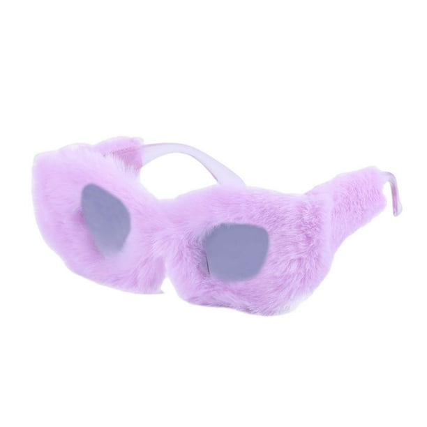 Gafas de Sol Perfecl Mujeres Felpa Fuzzy Cat Eye Violeta