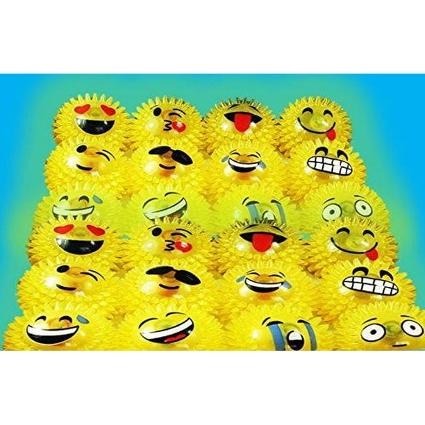 Play Kreative EMOJI Spike Light up Puffer Squeeze Balls 6 pack