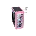 thumbnail image 6 of DIYPC Rainbow-Flash-F4-P Pink USB 3.0 Steel / Tempered Glass ATX Mid Tower Computer Case, 4 x 120mm Autoflow Rainbow LED Fans (Pre-Installed), 6 of 8