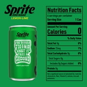 Sprite Zero Sugar Lemon-Lime Caffeine Free Soda Pop Mini Cans, 7.5 fl oz, 6 Pack