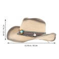 thumbnail image 2 of BEADCEST Sombrero De Sol De Paja Ajustable Para Exteriores Con Estilo Occidental Para Y Actividades, 2 of 6